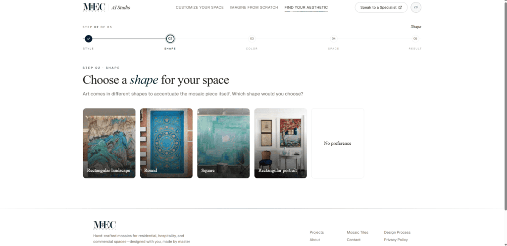 choosing mosaic shape