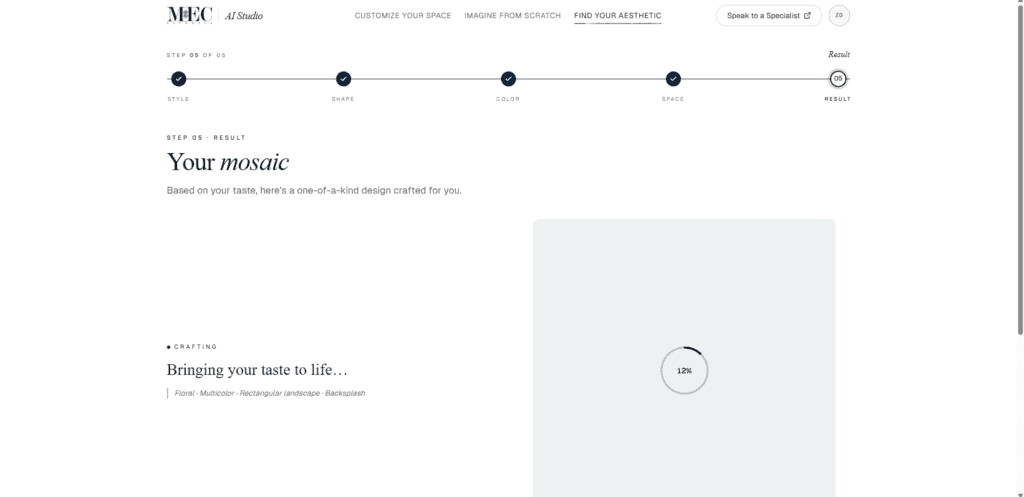Find Your Aesthetic: MEC AI Studio's Guided Style Finder