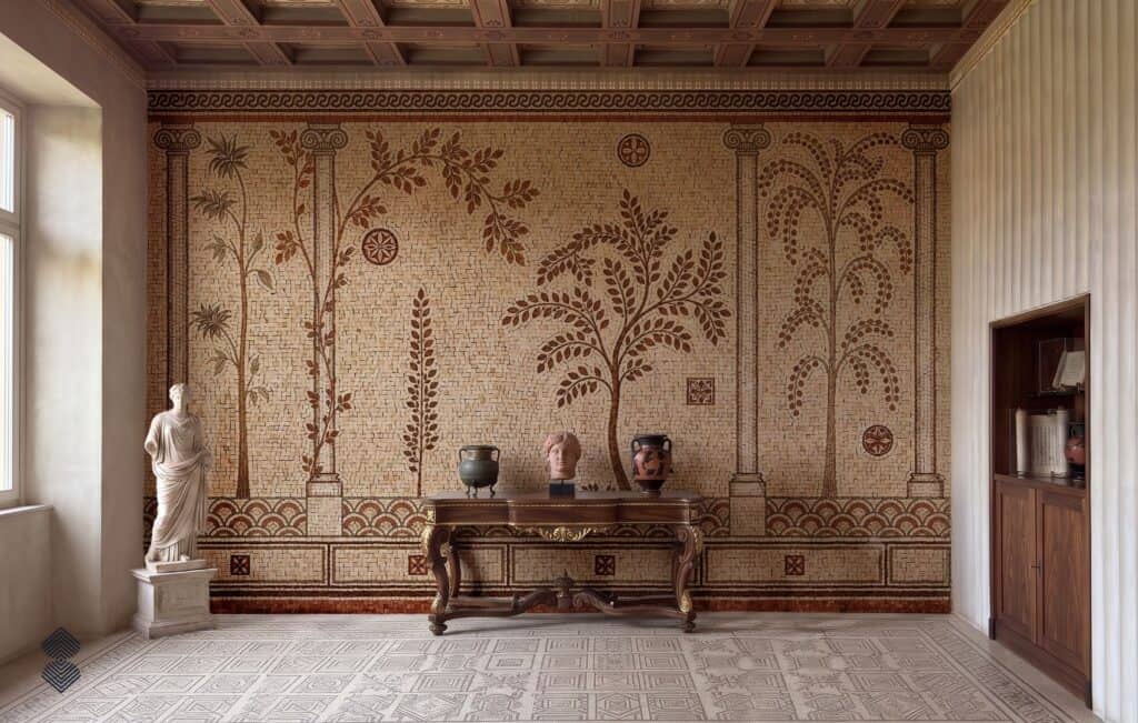 roman mosaic motifs for contemporaray spaces