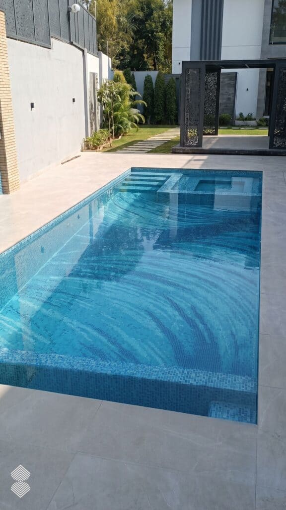 pixel swimming pool mosaic design