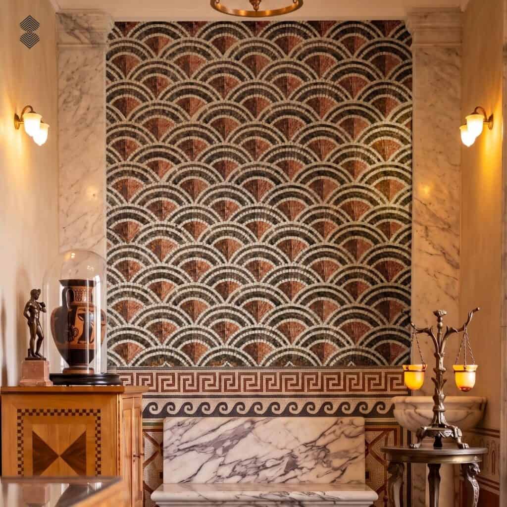 Roman mosaic wall motif