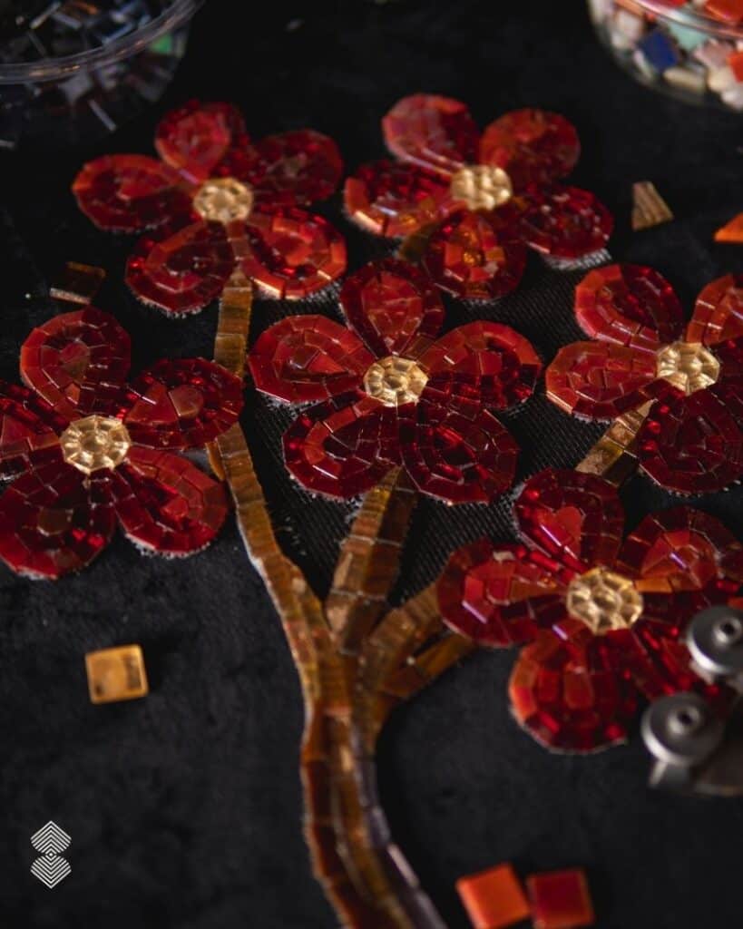 Flower cluster in mosaic