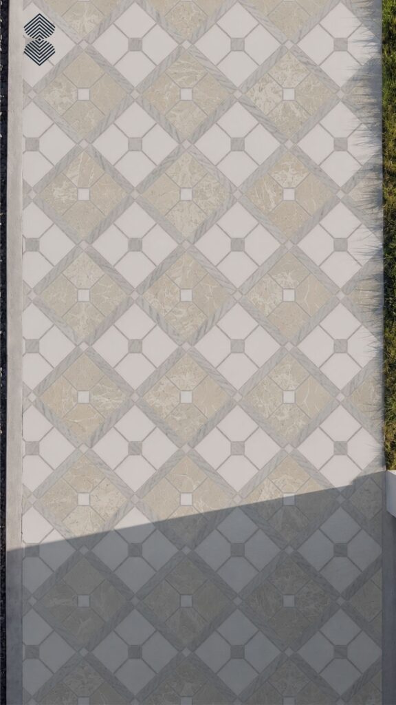 marble mosaic design for garden walkway