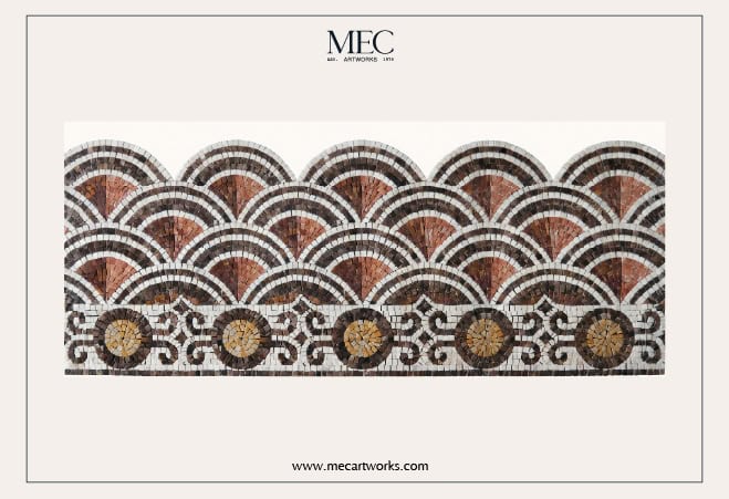 Roman mosaic wall art pattern