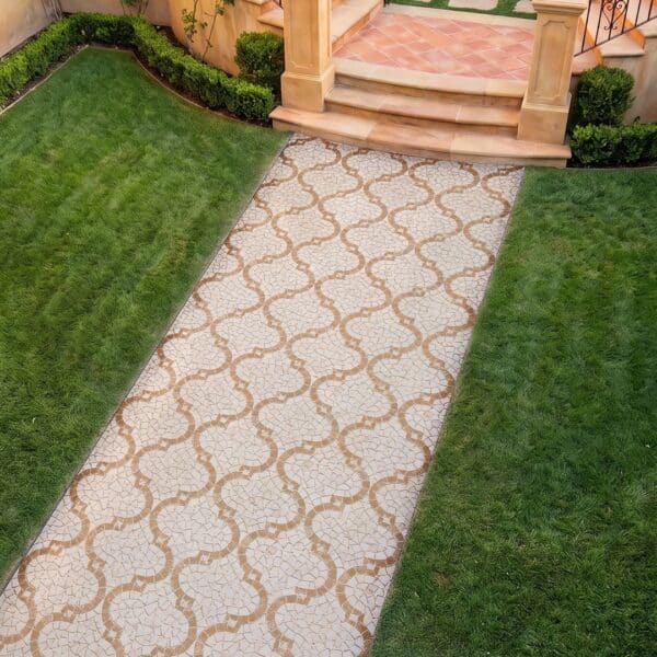 Ogee Trellis Garden Walkway Mosaic custom mosaic walkway for a luxury home entrance