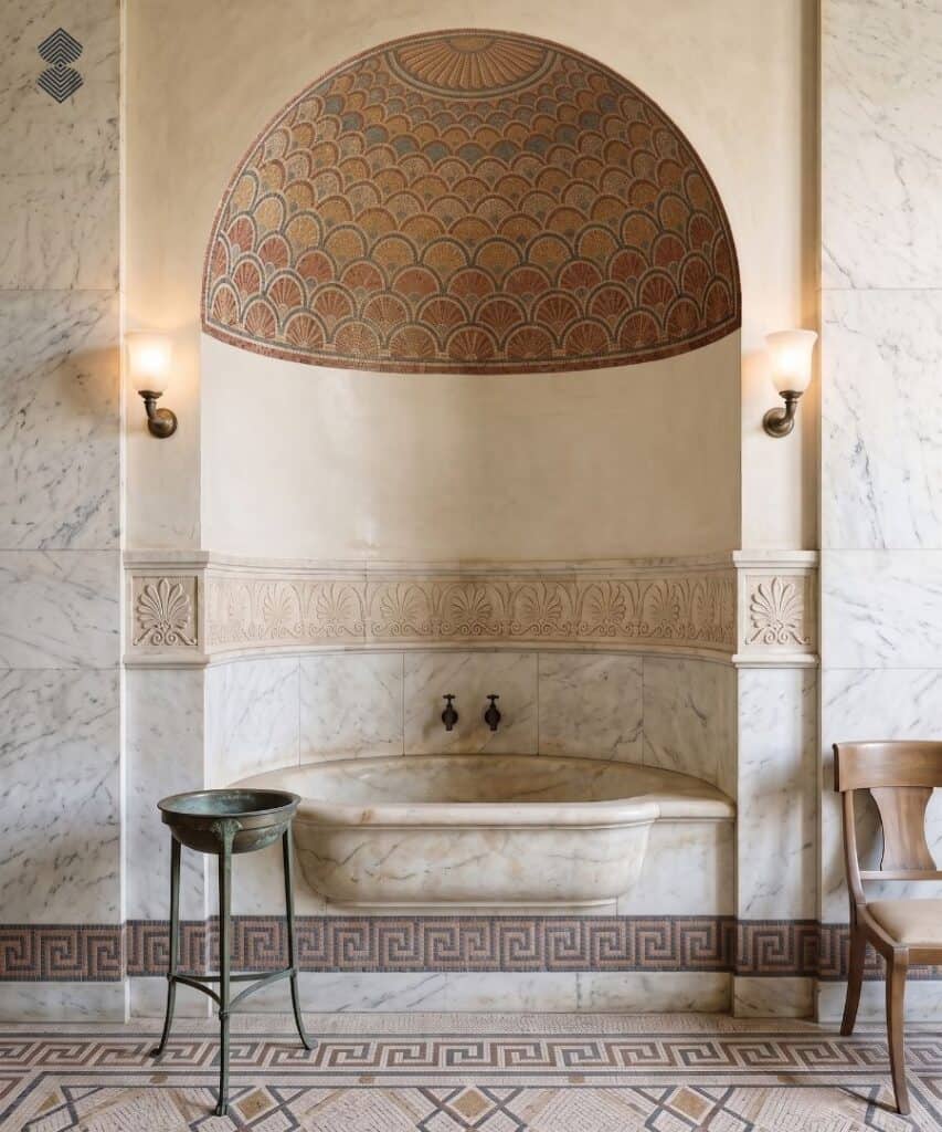 Modern Roman-inspired mosaic design