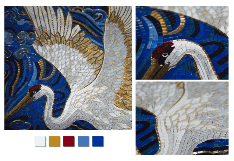 Layout of crane mosaic