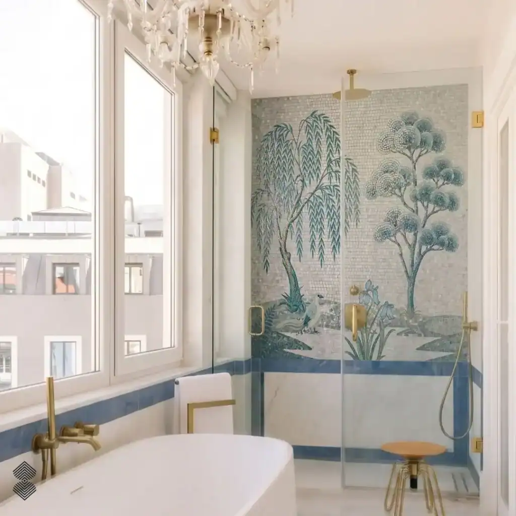 Enchanted Garden Mosaic Art for bathroom