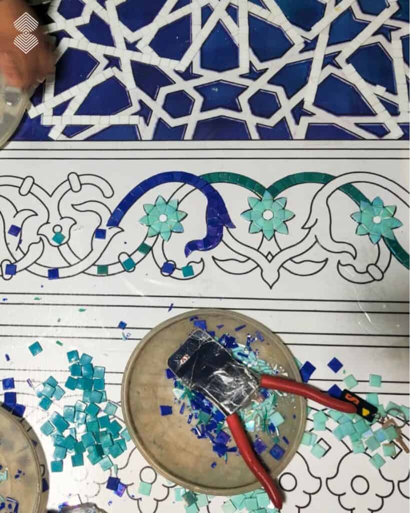 Custom tile mural design developed from a client's original photograph