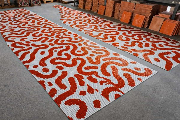 Mosaic section ready to be shipped