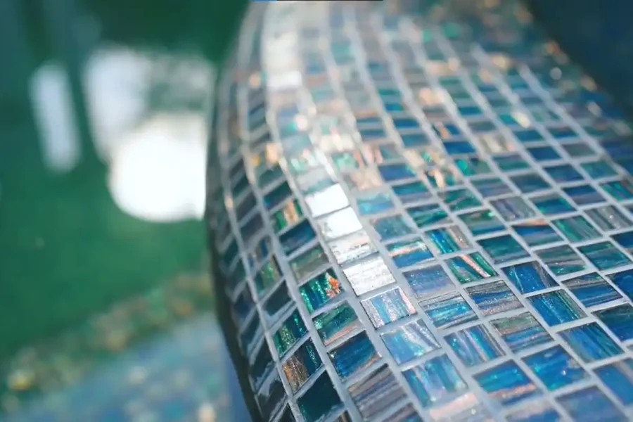 Glistening Pool Magic with Gem-Tiled Perfection