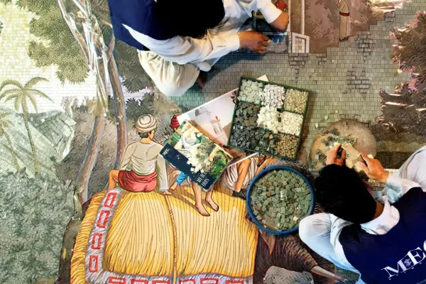 MEC Artworks team working on mosaic art