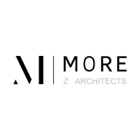 Logo for MORE Z Architects featuring minimal typography and abstract “M” icon in sleek black design.