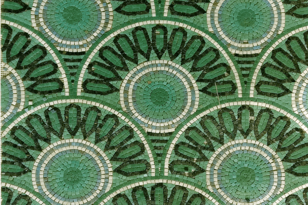 Sea green Moroccan Mosaic tile fishscale pattern glass tile