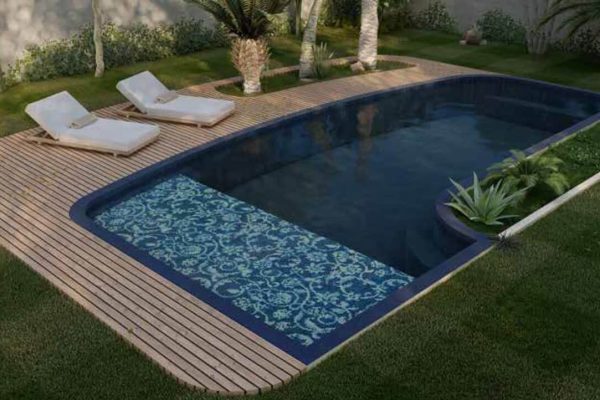 Nate custom pool mosaic presentation baja shelf