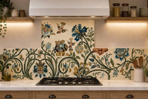 Elizabeth's Beach House Kitchen Floral Mosaic