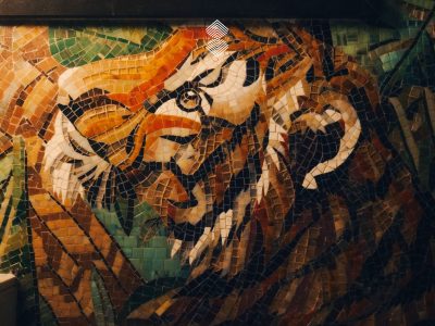 Tiger Mosaic Mural Wall
