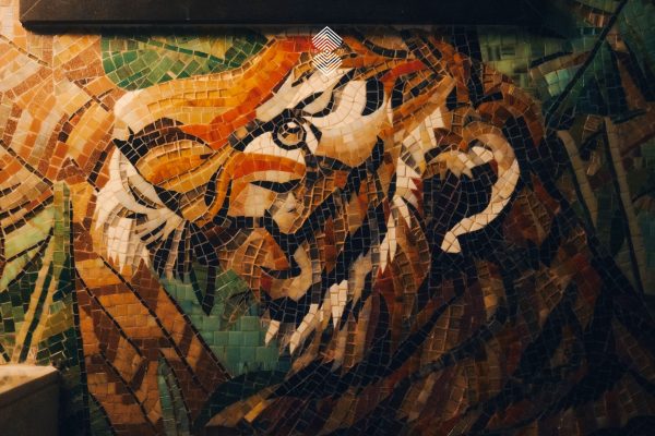 Tiger Mosaic Mural Wall
