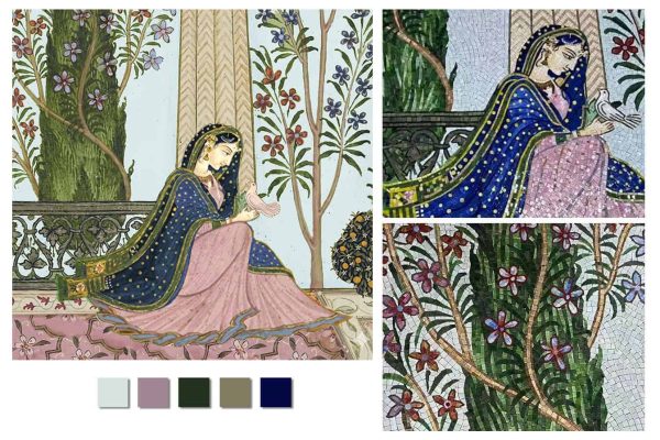 Mughal garden mosaic art