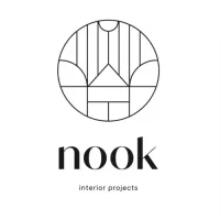 Elegant black and white logo for Atelier Noir, specializing in architectural and interior design services.